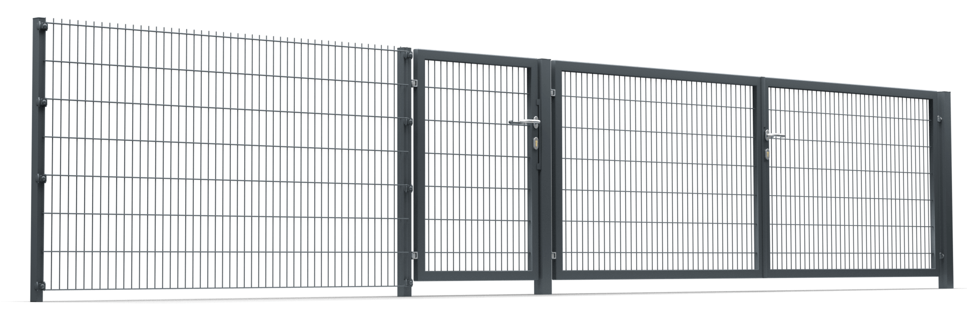 ogrodzenia-panelowe-brama dwuskrzydłowa