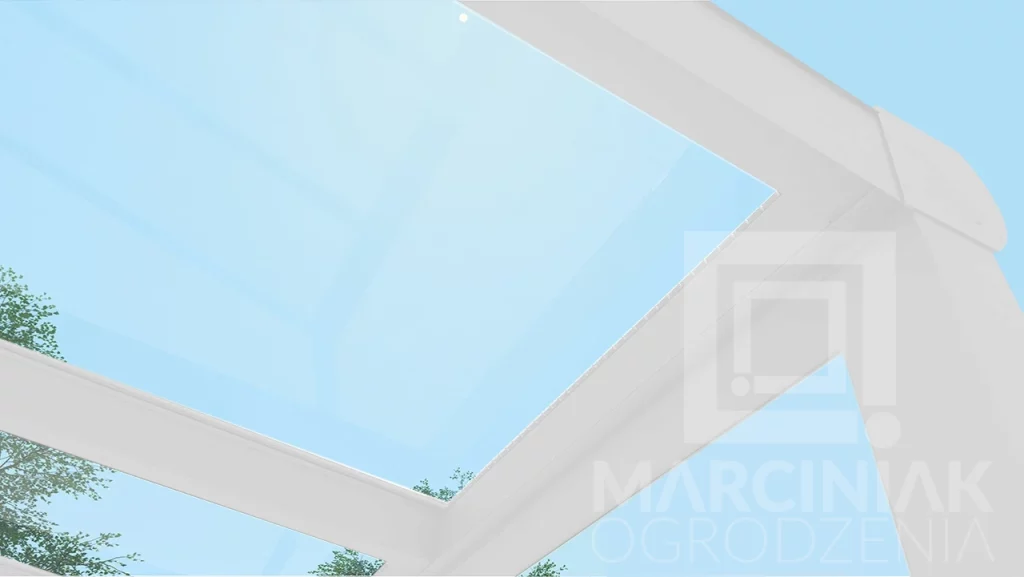 panel dachowy szkło przezroczyste Taras Biały Mat