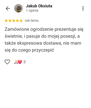 Opinie Google Marciniak Ogrodzenia