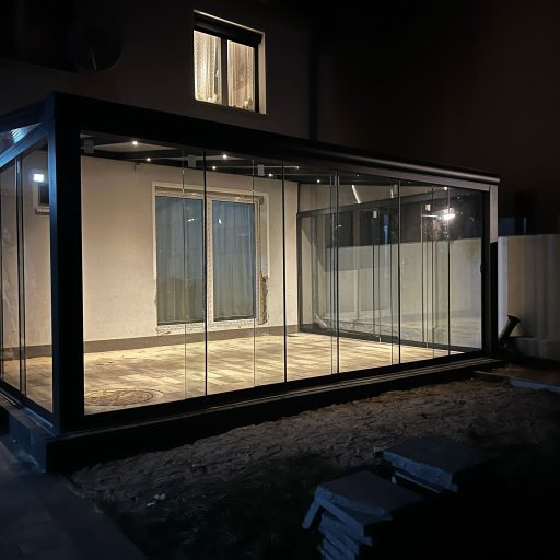 Taras 6 m oświetlenie led nocą