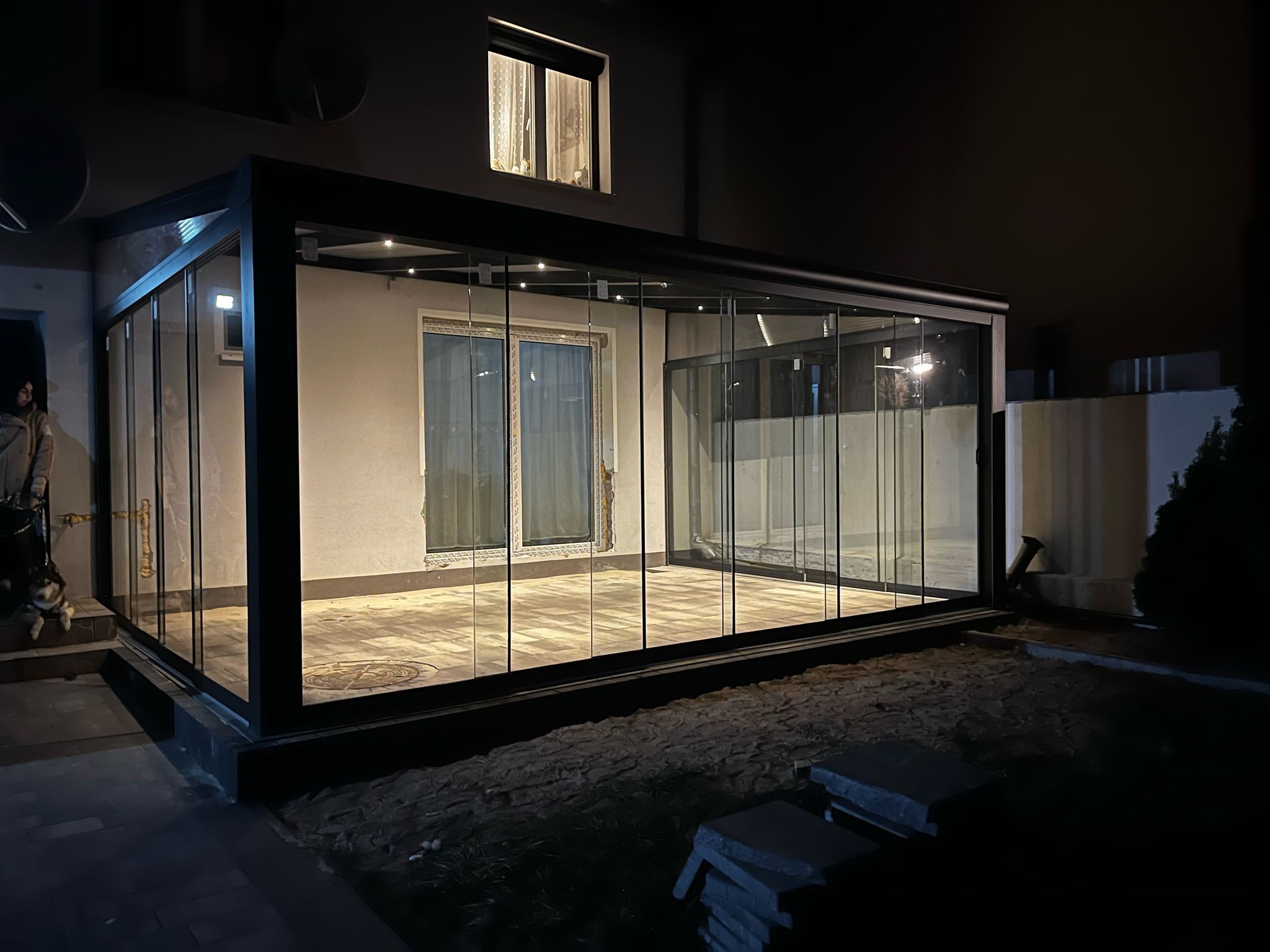 Taras 6 m oświetlenie led nocą